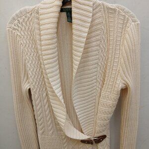 Lauren Ralph Lauren Cable Knit Wrap Cardi­gan